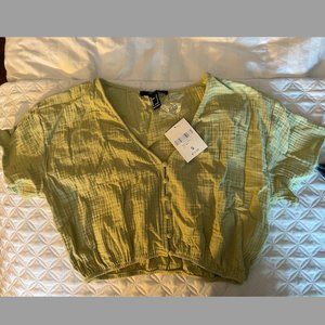Forever 21 Green Short Sleeve Button Down